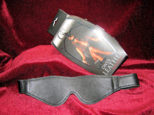 Onyx-Leather Blindfold - Black